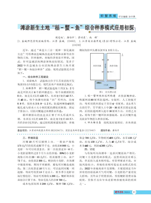 滩涂新生土地“稻－蟹－鱼”综合种养模式应用初探