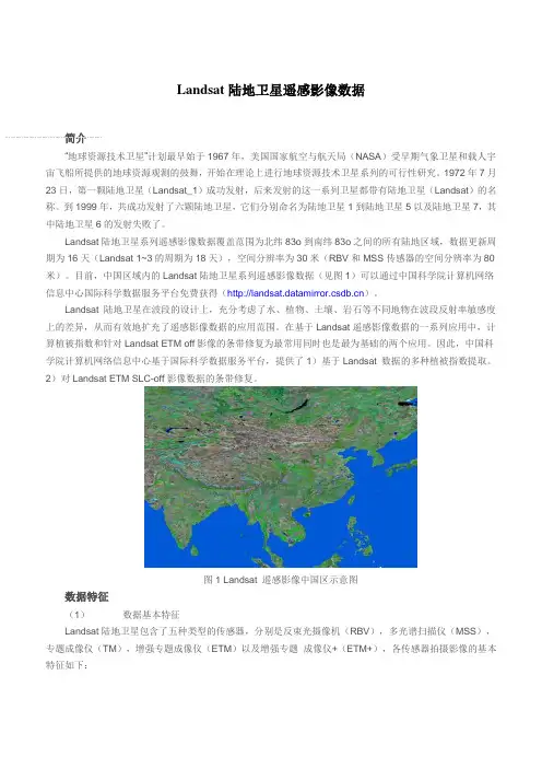 Landsat陆地卫星遥感影像数据介绍