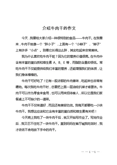 介绍牛肉干的作文