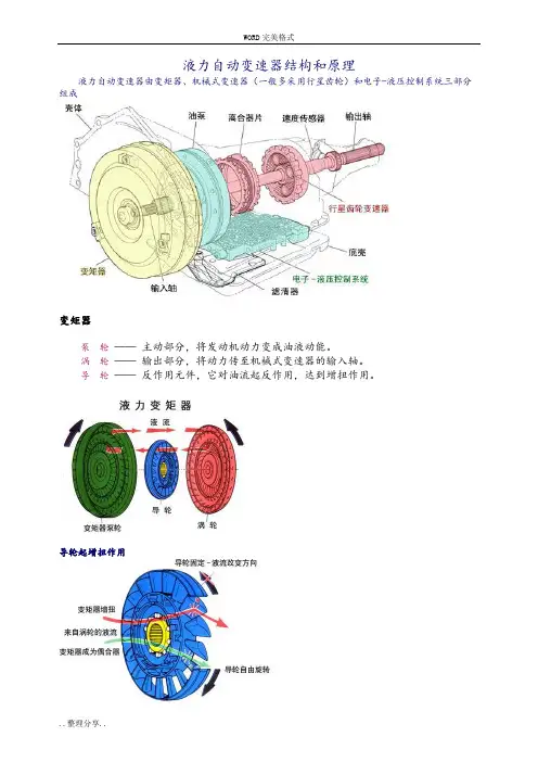 液力自动变速器结构和原理