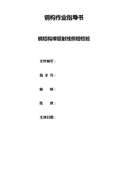 钢结构焊缝射线照相检验实施细则
