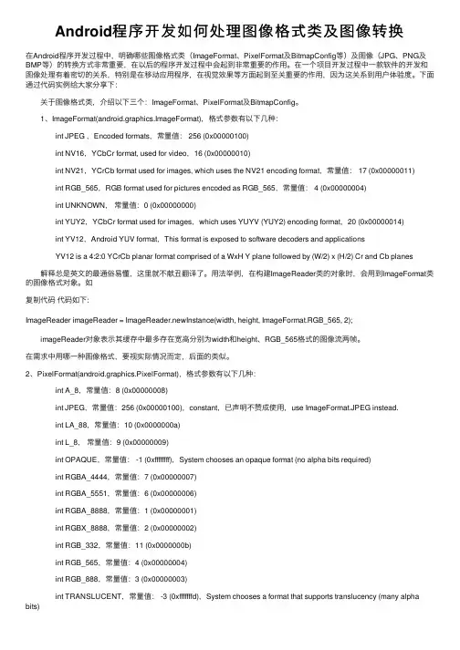 Android程序开发如何处理图像格式类及图像转换