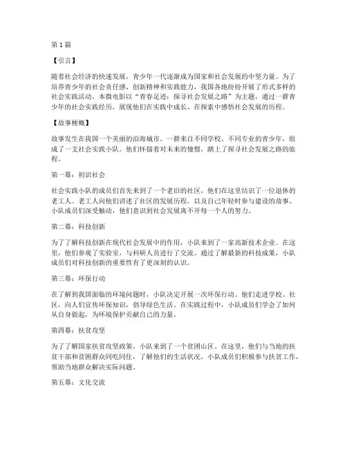 社会实践活动微电影主题(3篇)