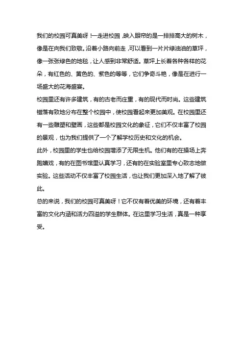 我们的校园可真美呀写一段话