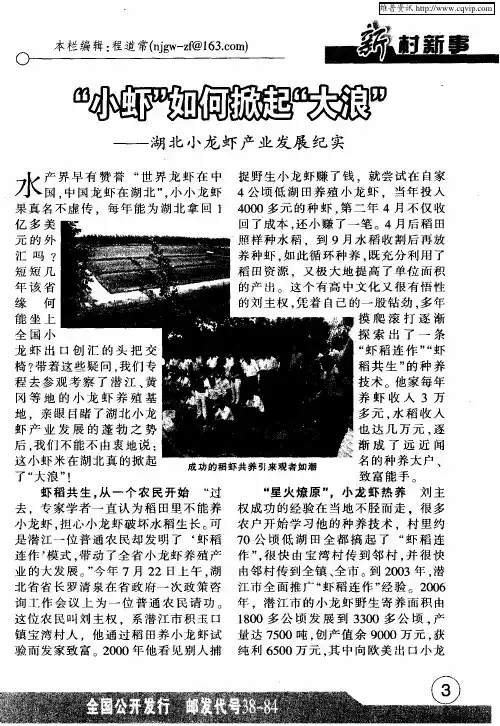 “小虾”如何掀起“大浪”——湖北小龙虾产业发展纪实