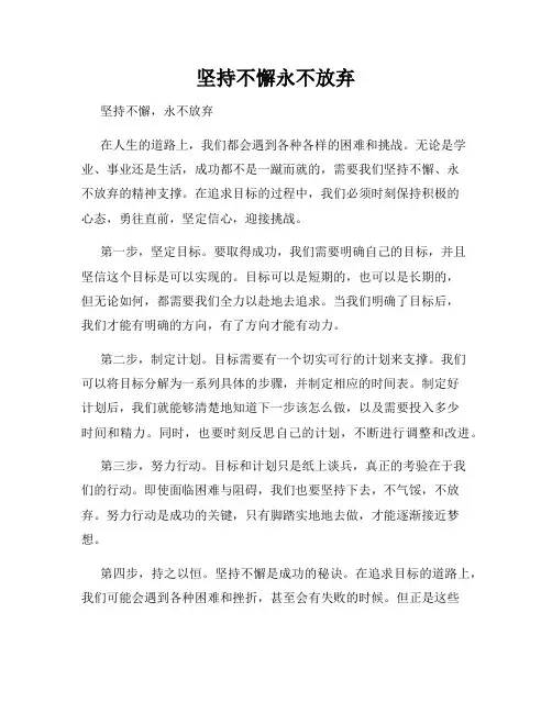 坚持不懈永不放弃