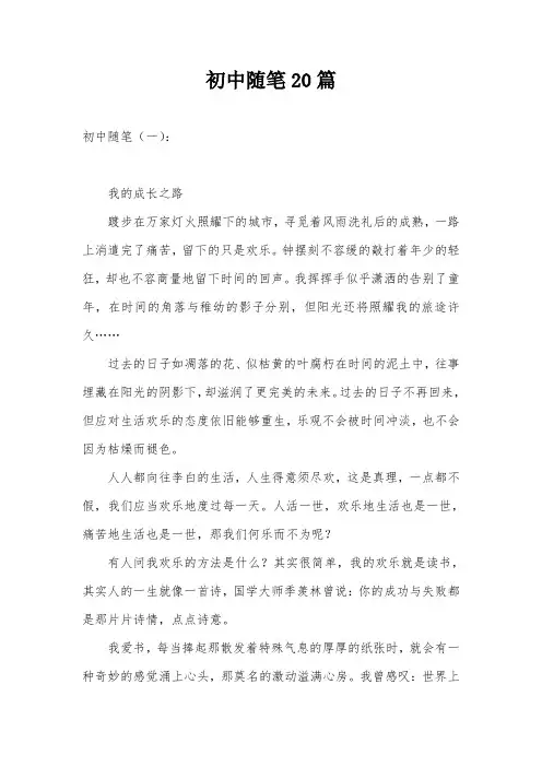 初中随笔20篇