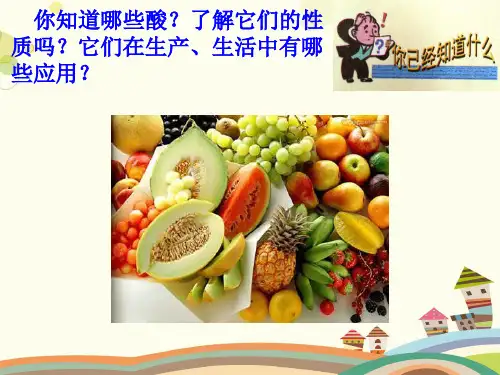 初中化学鲁教九年级下册第七单元 常见的酸和碱 第一节_酸及其性质PPT