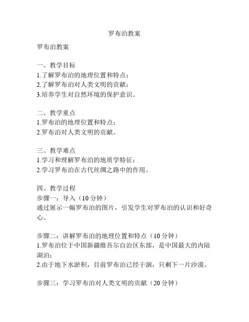 罗布泊教案