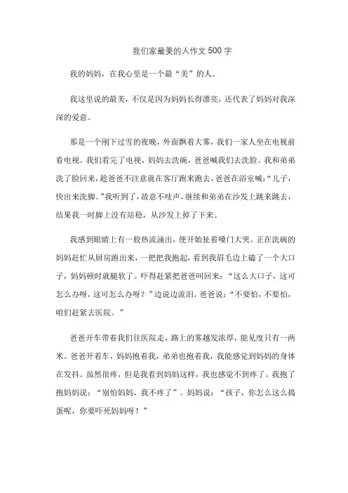 我们家最美的人作文500字