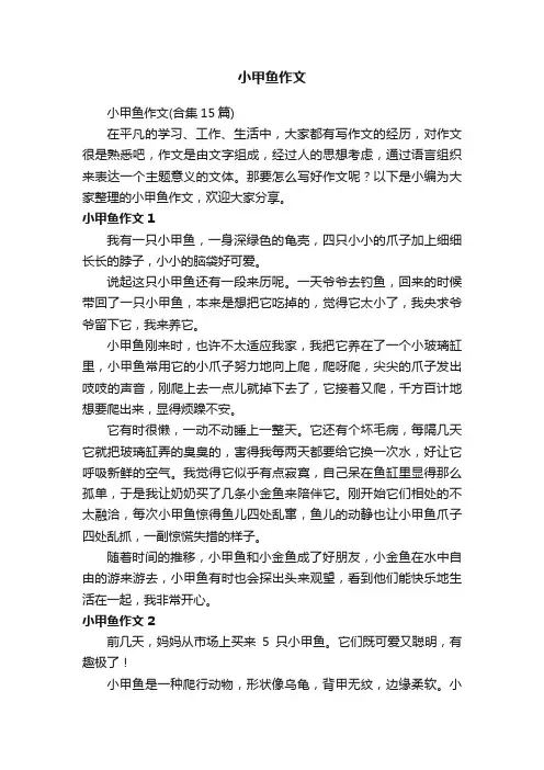 小甲鱼作文（合集15篇）