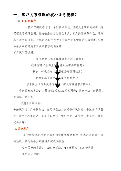 客户关系管理业务流程