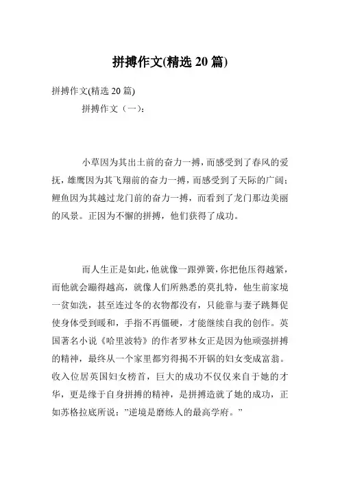 拼搏作文(精选20篇)