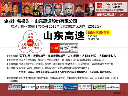 山东高速招聘官网2013薪酬工资(交通运输业绩效系统设计)山东高速股份有限公司_九舍会智库