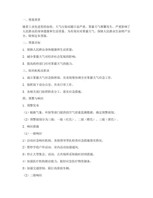 雾霾_应急预案