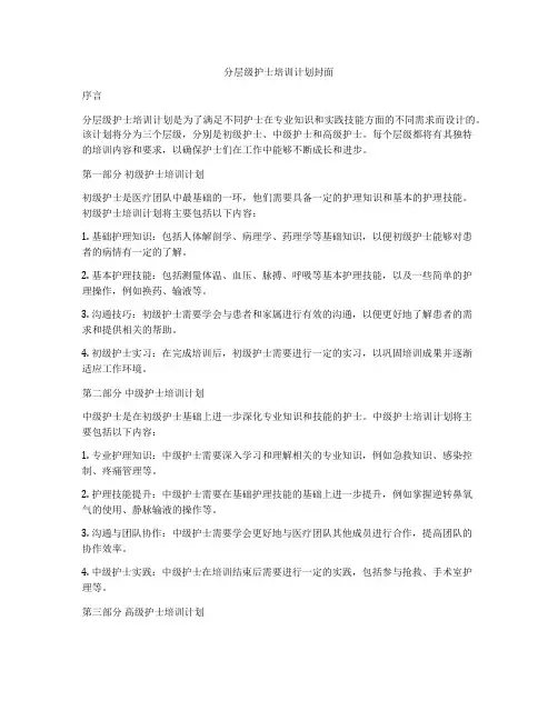分层级护士培训计划封面