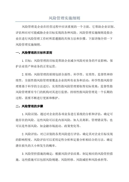 风险管理实施细则