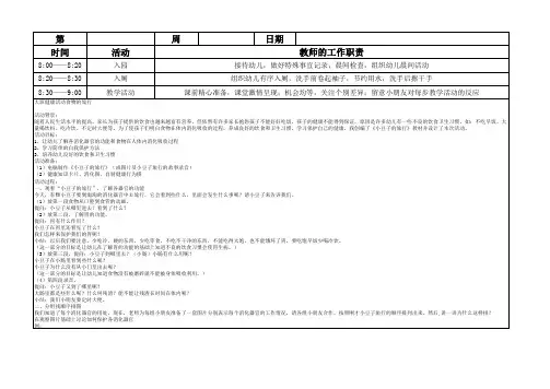 幼儿园教案 大班健康活动食物的旅行