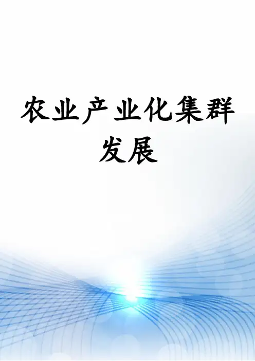 农业产业化集群发展