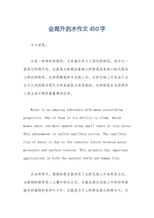 会爬升的水作文450字