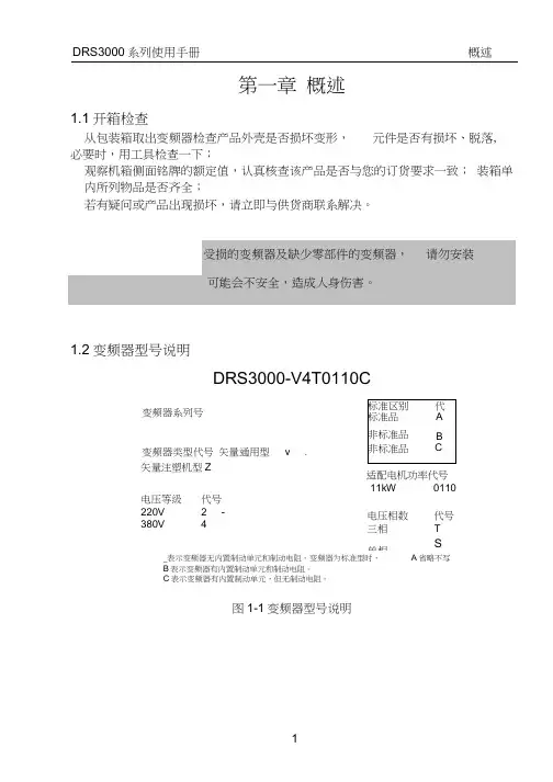 德瑞斯3000系列变频器说明书