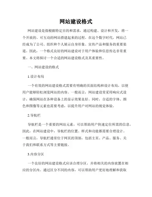 网站建设格式