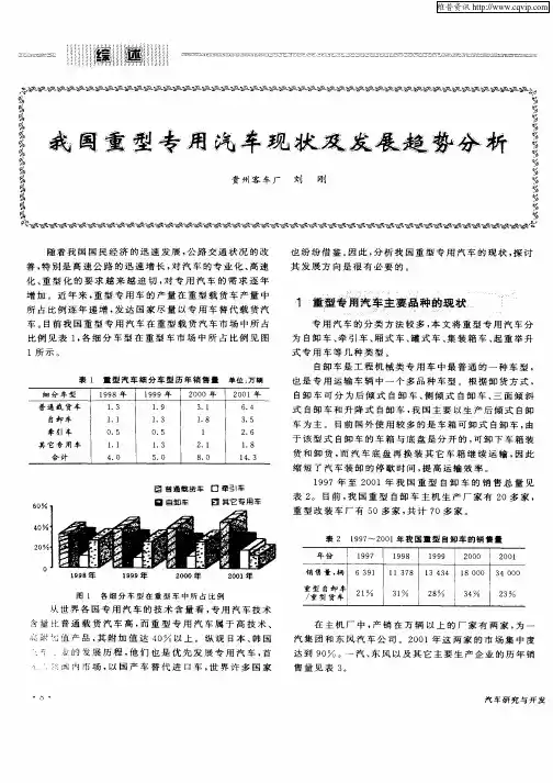 我国重型专用汽车现状及发展趋势分析