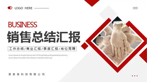 红色简约风销售总结汇报PPT模板