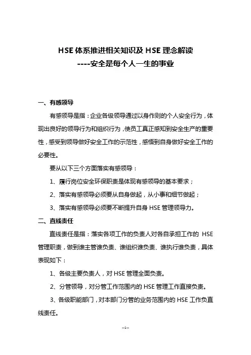 HSE理念解读