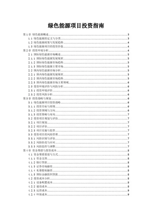 绿色能源项目投资指南