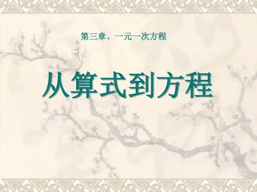 《从算式到方程》一元一次方程  优秀PPT课件3