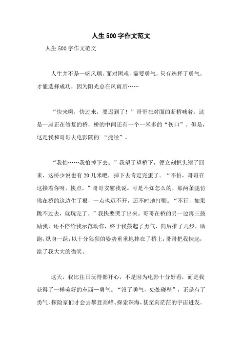 人生500字作文范文