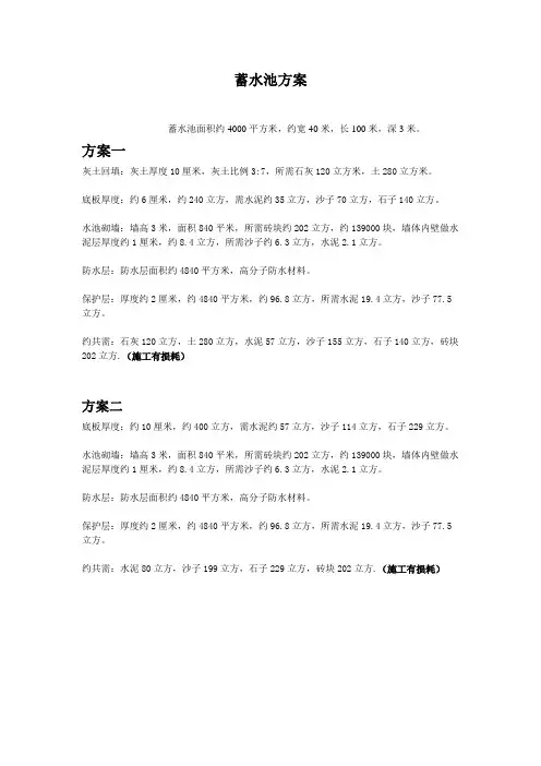 蓄水池施工方案