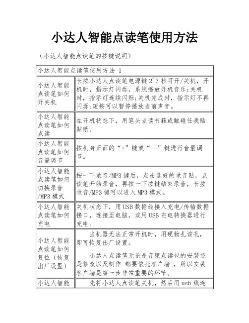 小达人智能点读笔使用方法