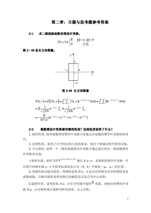 数字图像处理及应用（MATLAB）第2章习题答案