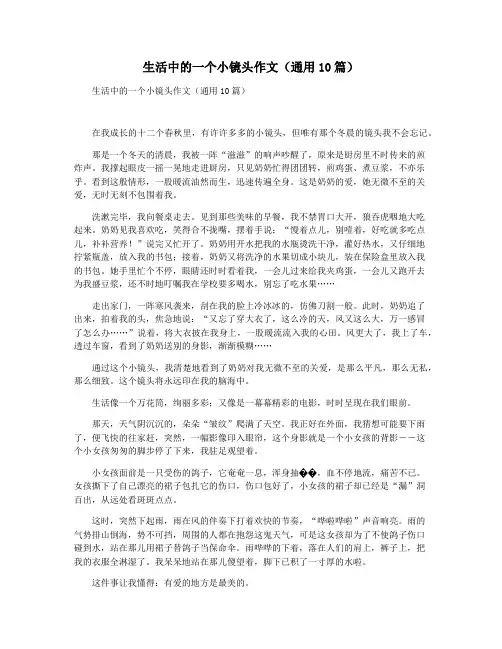 生活中的一个小镜头作文(通用10篇)