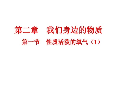 沪教版化学九年级 2.1 性质活泼的氧气 (共14张PPT)