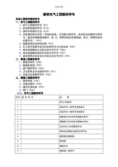 建筑电气CAD图纸常用符号(图表)02712