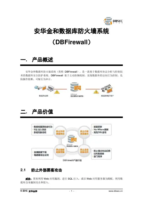 安华金和数据库防火墙(DBFirewall)