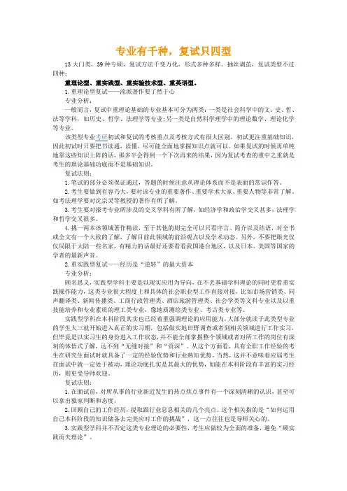 考研复试的四种类型