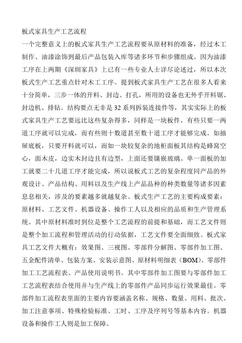 板式家具生产工艺流程