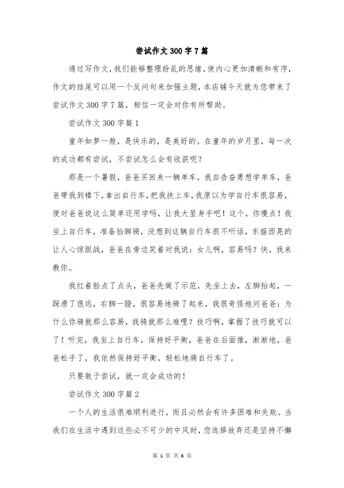 尝试作文300字7篇