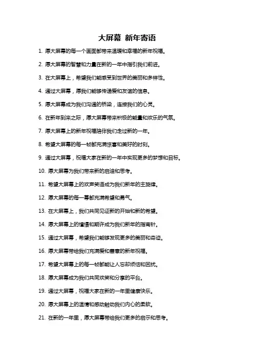 大屏幕 新年寄语