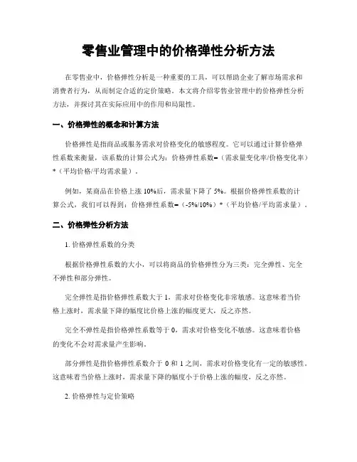 零售业管理中的价格弹性分析方法