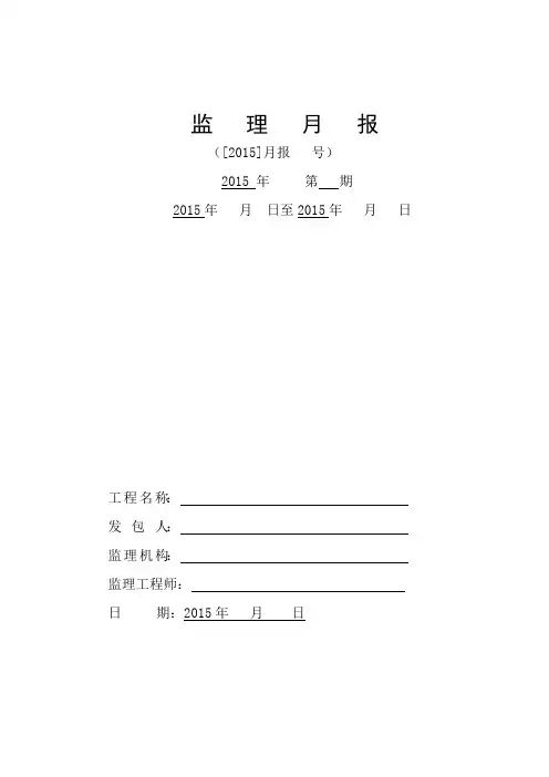 水利河渠监理月报
