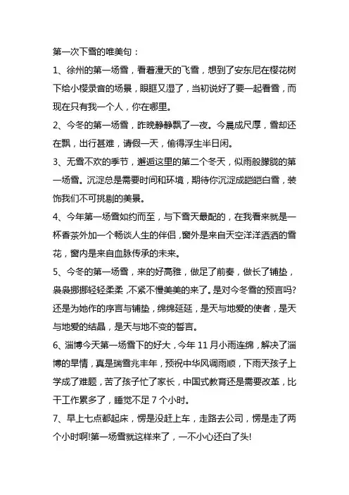 第一次下雪的唯美短句