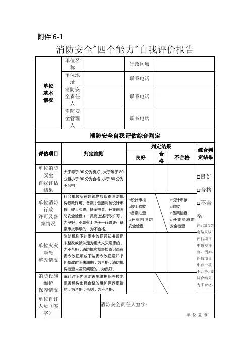 消防安全四个能力自我评价报告