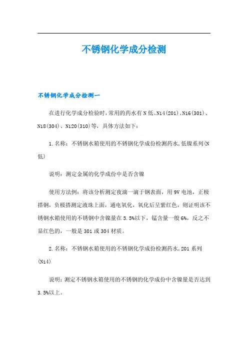 不锈钢化学成分检测