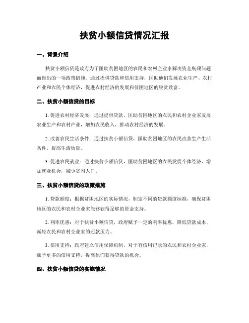 扶贫小额信贷情况汇报