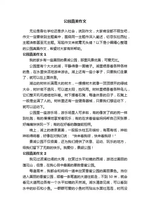 公园真美作文15篇
